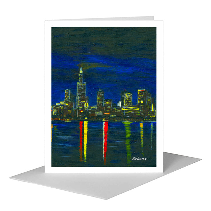 Chicago Lights, Greeting Card (#7315E), A2 Card Front, www.printedcanvas.com