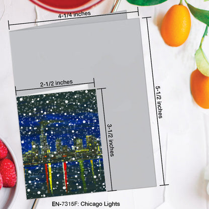 Chicago Lights, Greeting Card (7315F), Enclosure Card, www.printedcanvas.com