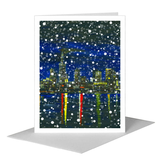 Chicago Lights, Greeting Card (#7315F) A2 Card Front, www.printedcanvas.com