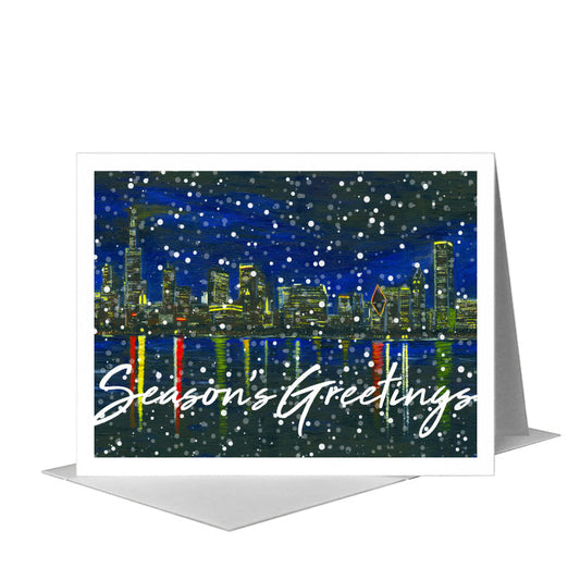 Chicago Lights, Greeting Card (#7315K) A2 Card Front, www.printedcanvas.com