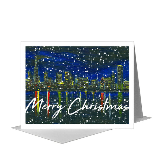 Chicago Lights, Greeting Card (#7315M) A2 Card Front, www.printedcanvas.com