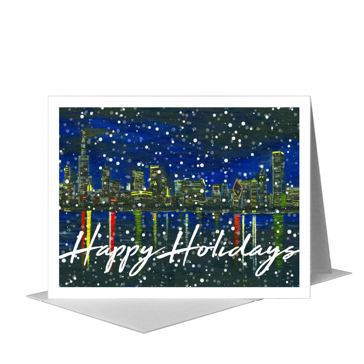 Chicago Lights, Greeting Card (#7315N) A2 Card Front, www.printedcanvas.com