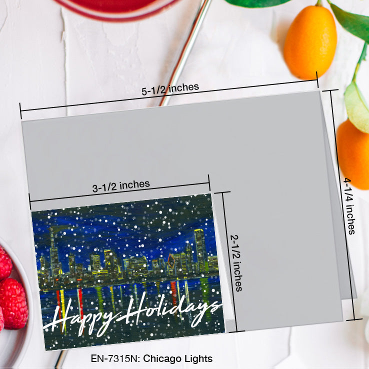 Chicago Lights, Greeting Card (7315N), Enclosure Card, www.printedcanvas.com