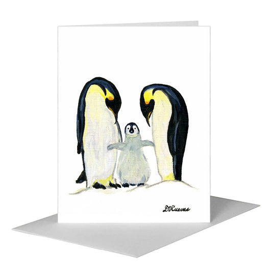 Penguins, Greeting Card (#7316A) A2 Card Front, www.printedcanvas.com