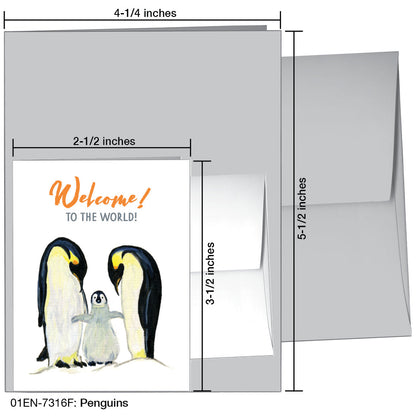 Penguins, Greeting Card (7316F), Enclosure, printedcanvas.com