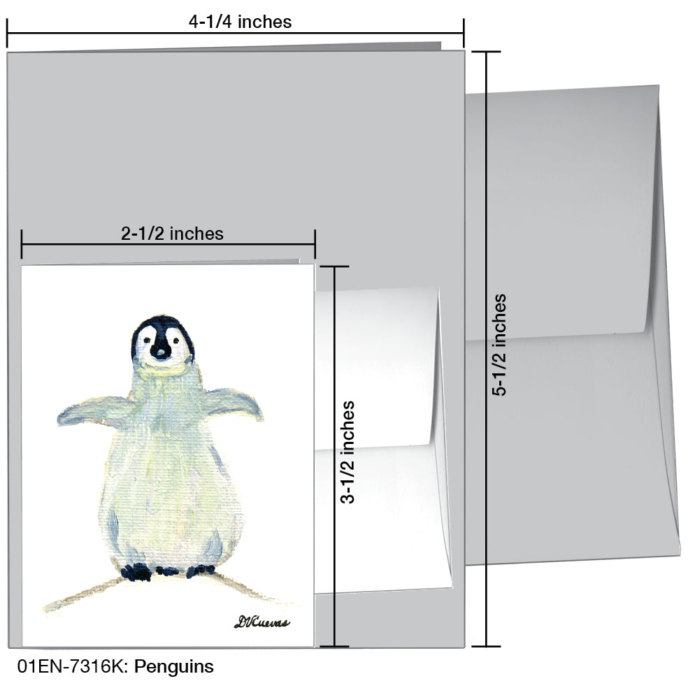 Penguins, Greeting Card (7316K), Enclosure, printedcanvas.com