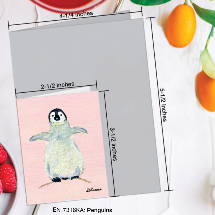 Penguins, Greeting Card (7316KA), Enclosure Card, www.printedcanvas.com