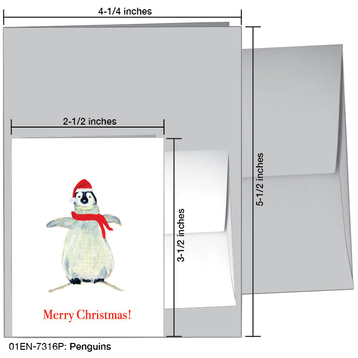 Penguins, Greeting Card (7316P), Enclosure Card, printedcanvas.com