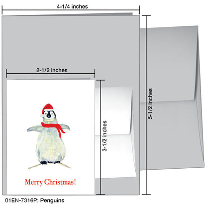 Penguins, Greeting Card (7316P), Enclosure Card, printedcanvas.com