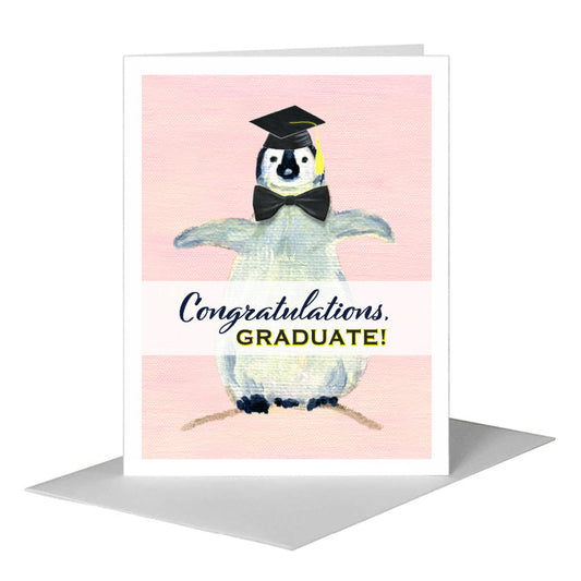 Penguins, Greeting Card (#7316U) A2 Card Front, www.printedcanvas.com