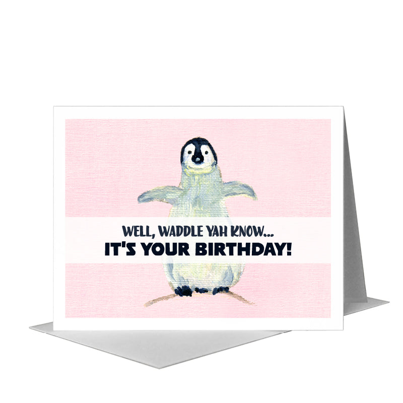 Penguins, Greeting Card (#7316V) A2 Card Front, www.printedcanvas.com