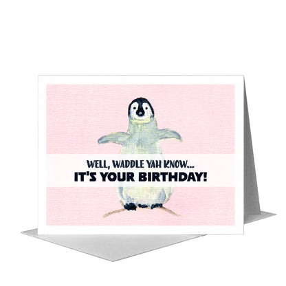 Penguins, Greeting Card (#7316V) A2 Card Front, www.printedcanvas.com