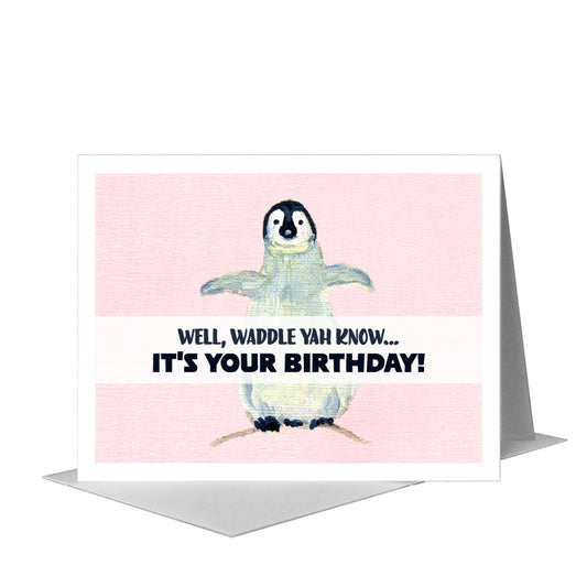Penguins, Greeting Card (#7316V) A2 Card Front, www.printedcanvas.com