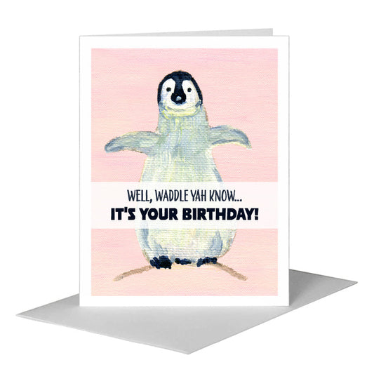 Penguins, Greeting Card (#7316VA) A2 Card Front, www.printedcanvas.com