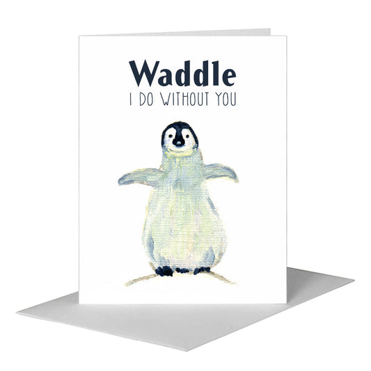 Penguins, Greeting Card (#7316X) A2 Card Front, www.printedcanvas.com