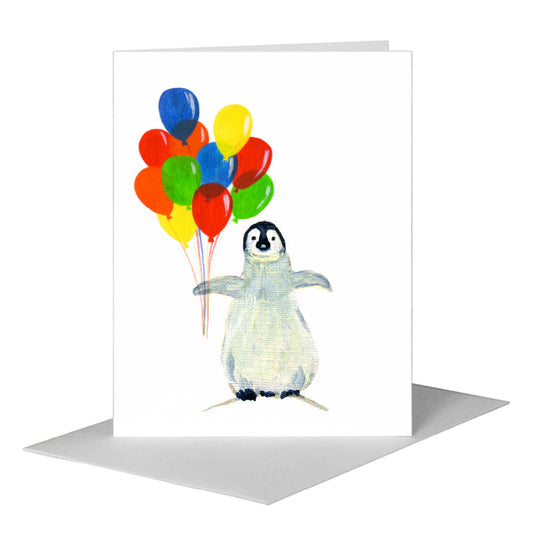 Penguins, Greeting Card (#7316Y) A2 Card Front, www.printedcanvas.com