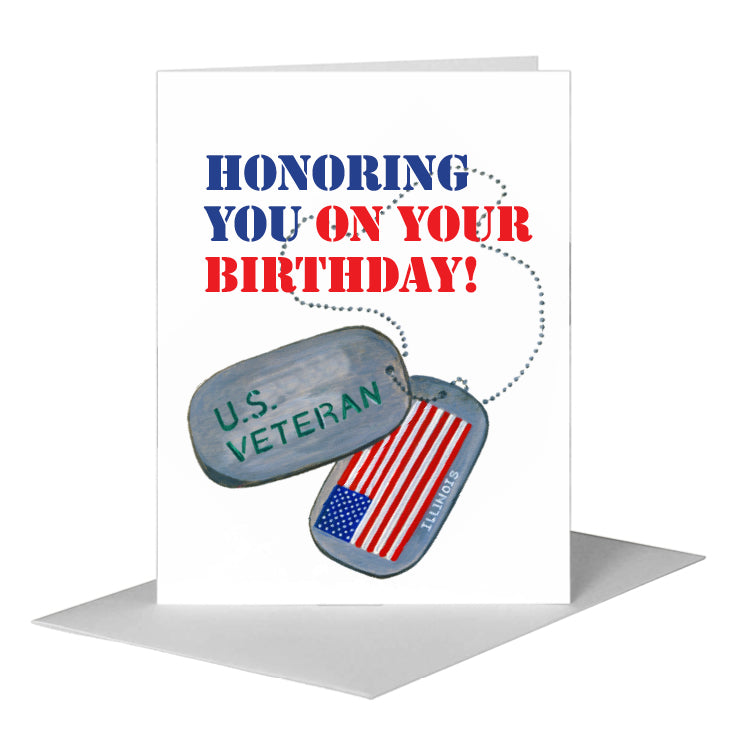 U.S. Veteran, Greeting Card (#7317BA), A2 Card Front, www.printedcanvas.com