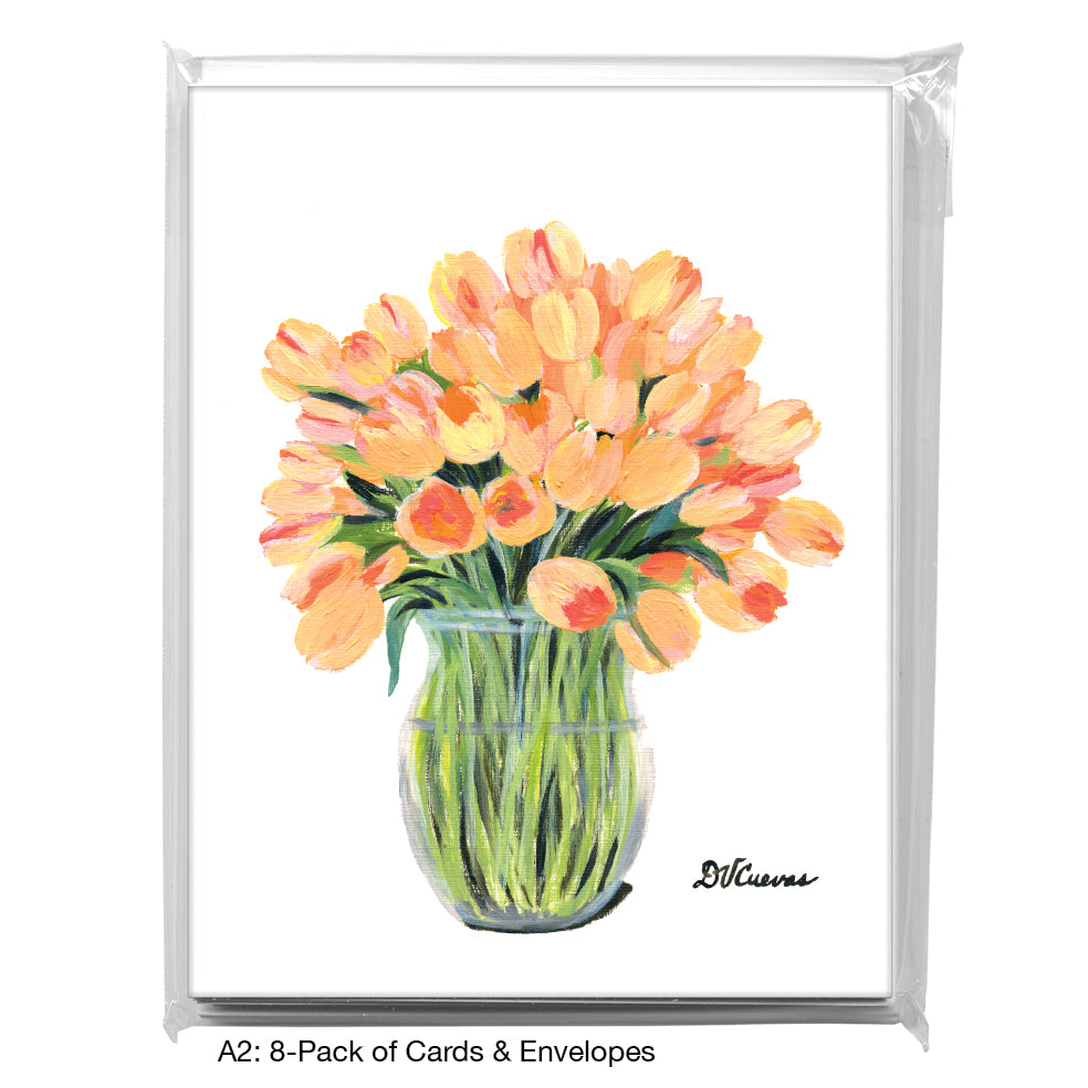Peach Tulips, Greeting Card (7330), A2 8-Pack, printedcanvas.com