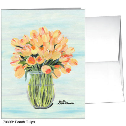 Peach Tulips, Greeting Card (#7330B), A2 Card, www.printedcanvas.com