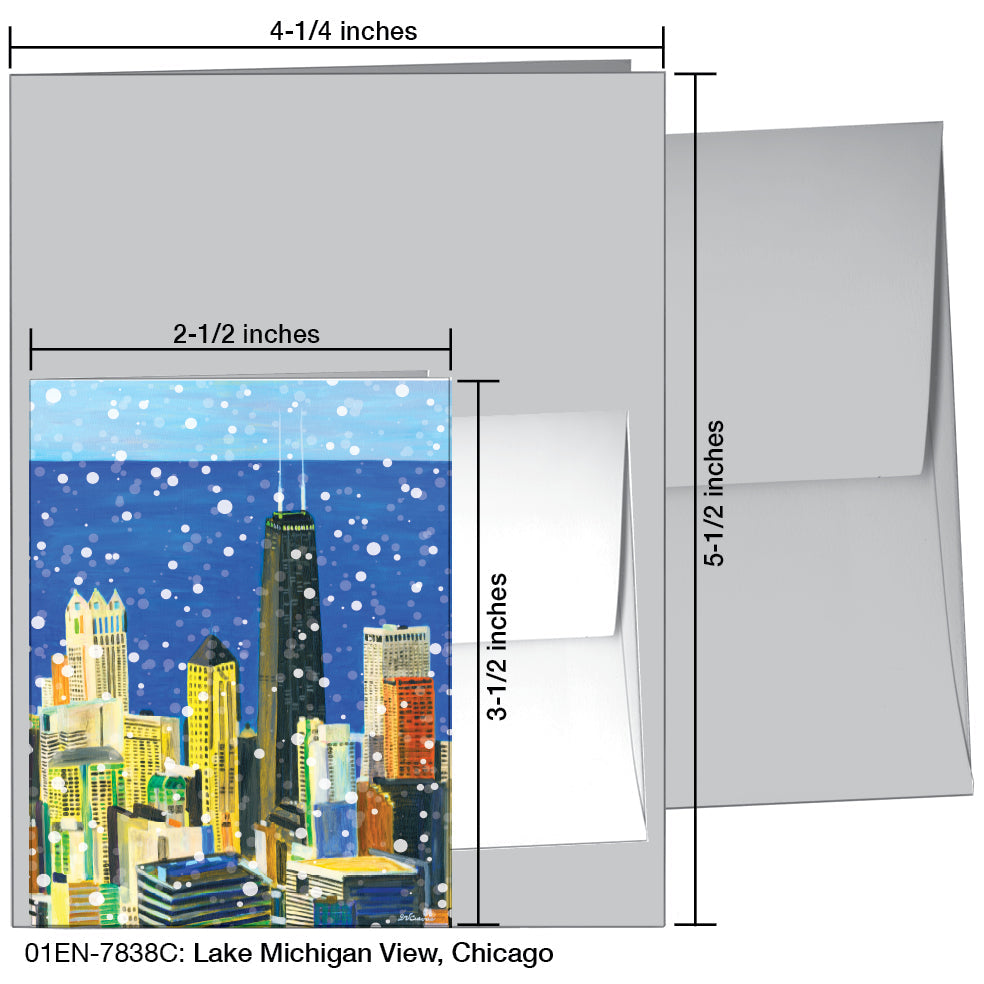 Lake Michigan View, Chicago, Greeting Card (7838C), Enclosure, printedcanvas.com
