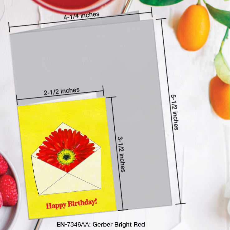 Gerber Bright Red, Greeting Card (#7346AA)
