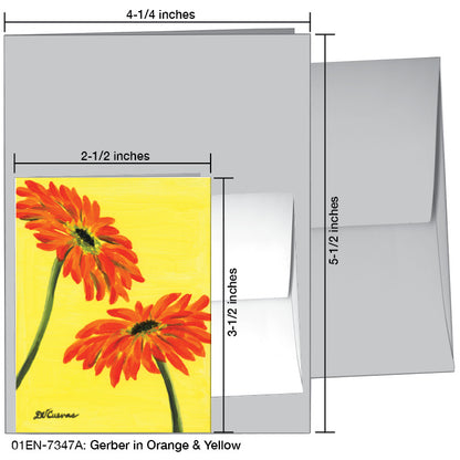 Gerber in Orange & Yellow, Greeting Card (7347A), Enclosure Card, www.printedcanvas.com