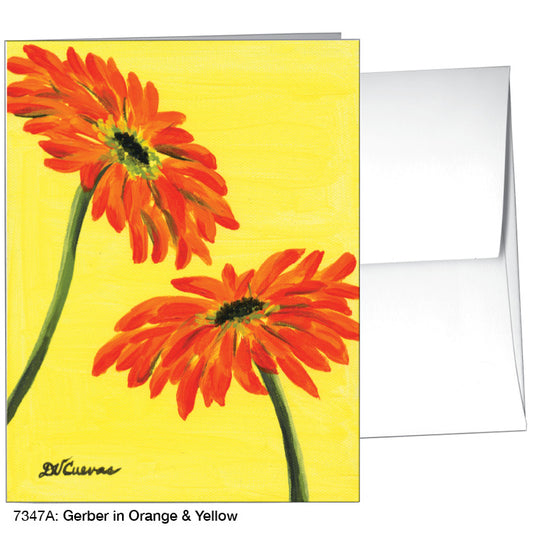 Gerber in Orange & Yellow, Greeting Card (7347A), A2 Card Front, www.printedcanvas.com