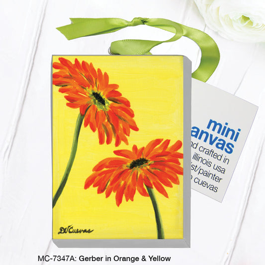 Gerber In Orange & Yellow, Mini Canvas (MC-7347A), Front, printedcanvas.com