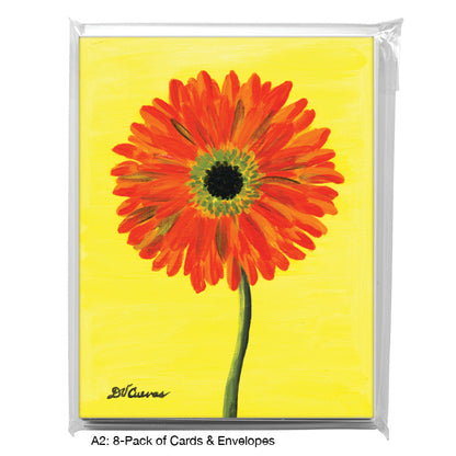 Gerber in Orange & Yellow, Greeting Card (7347B), A2 Card 8-Pack, www.printedcanvas.com