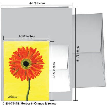 Gerber in Orange & Yellow, Greeting Card (7347B), Enclosure Card, www.printedcanvas.com