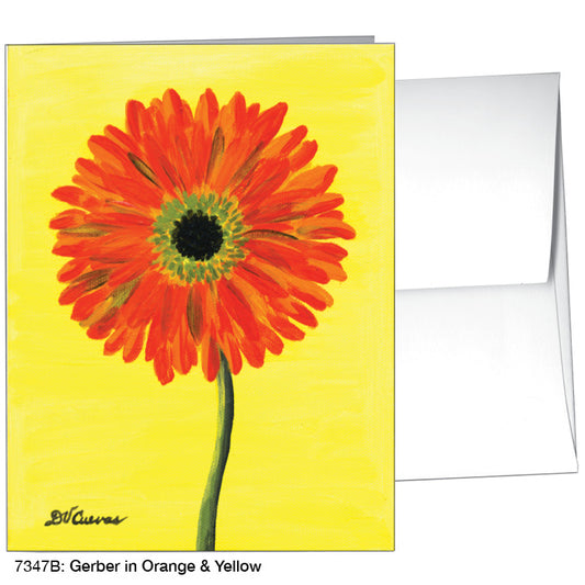 Gerber in Orange & Yellow, Greeting Card (7347B), A2 Card Front, www.printedcanvas.com
