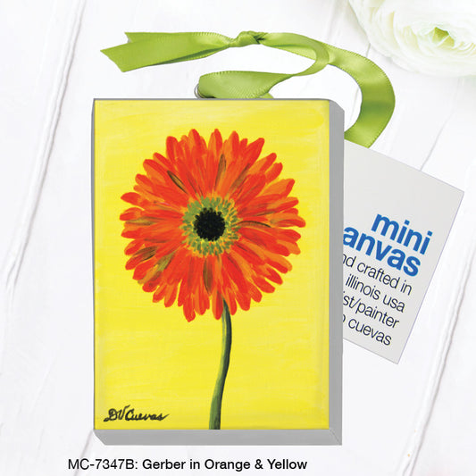 Gerber In Orange & Yellow, Mini Canvas (MC-7347B), Front, printedcanvas.com