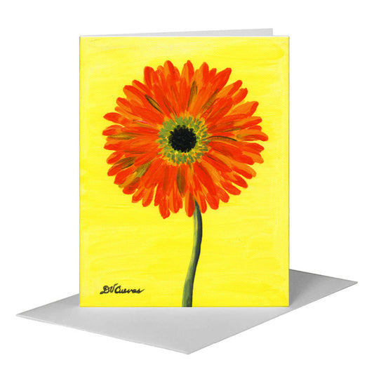 Gerber in Orange & Yellow, Greeting Card (#7347B) A2 Card Front, www.printedcanvas.com