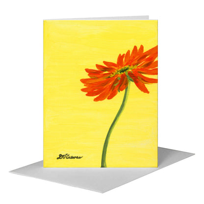 Gerber in Orange & Yellow, Greeting Card (#7347C) A2 Card Front, www.printedcanvas.com