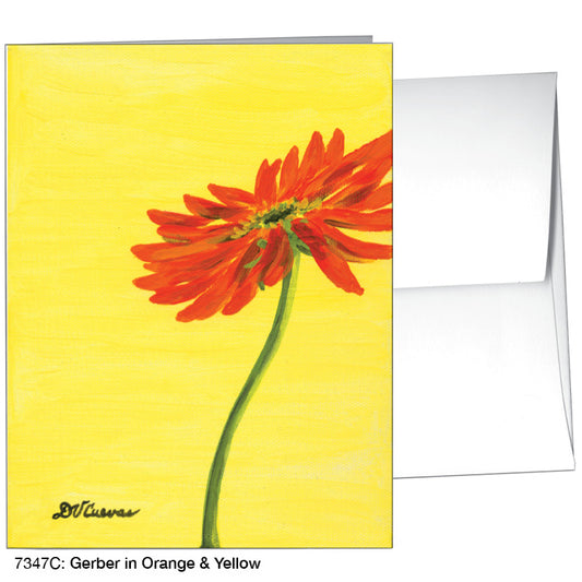 Gerber in Orange & Yellow, Greeting Card (7347C), A2 Card Front, www.printedcanvas.com