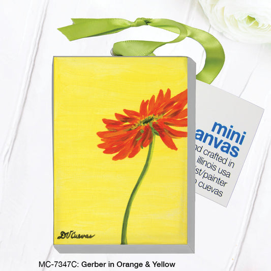 Gerber In Orange & Yellow, Mini Canvas (MC-7347C), Front, printedcanvas.com