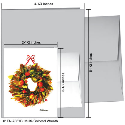 Multi-Colored Wreath, Greeting Card (7351B)