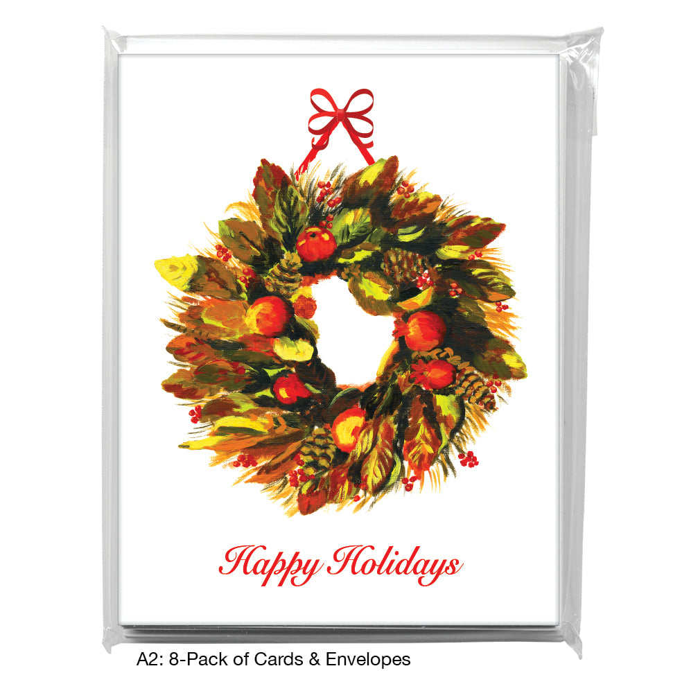 Multi-Colored Wreath, Greeting Card (7351D)