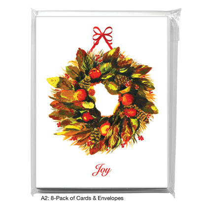Multi-Colored Wreath, Greeting Card (7351G)
