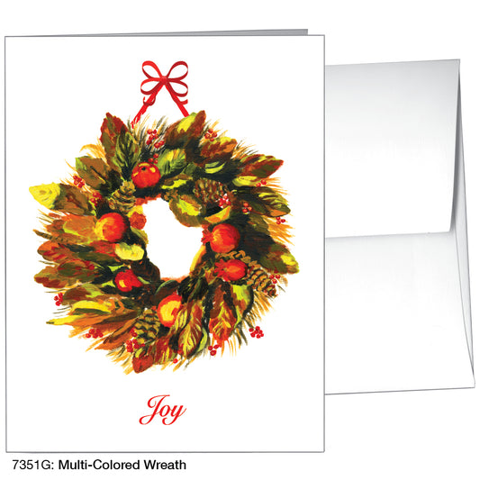 Multi-Colored Wreath, Greeting Card (7351G)