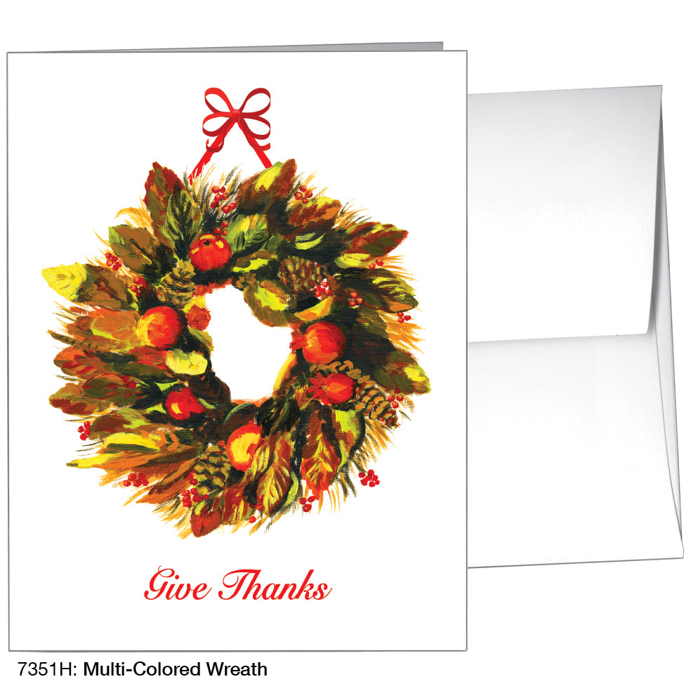 Multi-Colored Wreath, Greeting Card (7351H)