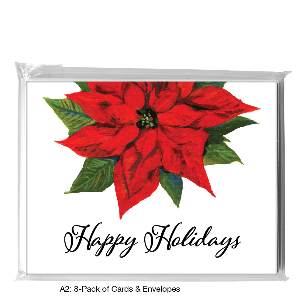 Poinsettia, Greeting Card (7352B), A2 8-Pack, printedcanvas.com