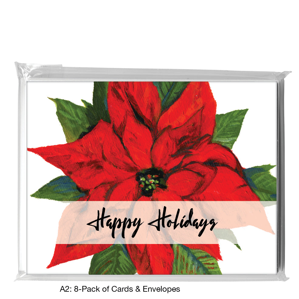 Poinsettia, Greeting Card (7352F), A2 8-Pack, printedcanvas.com