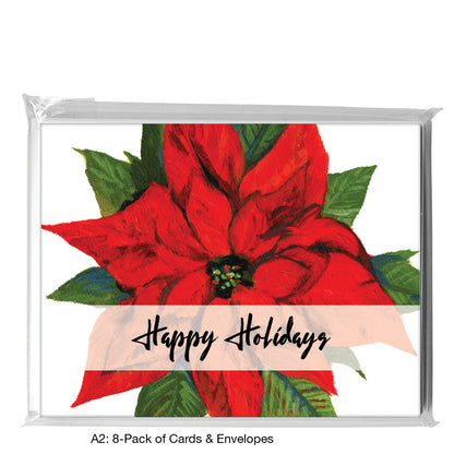 Poinsettia, Greeting Card (7352F), A2 8-Pack, printedcanvas.com