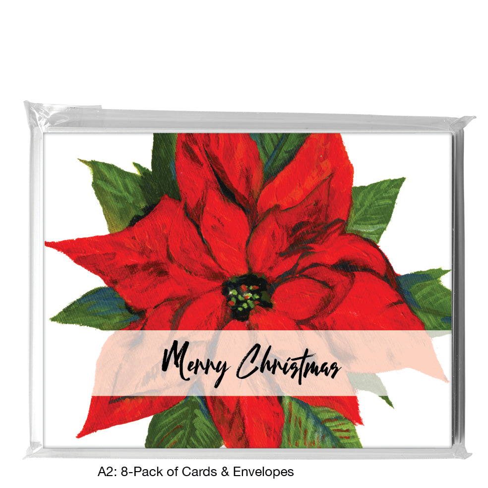 Poinsettia, Greeting Card (7352G), A2 8-Pack, printedcanvas.com