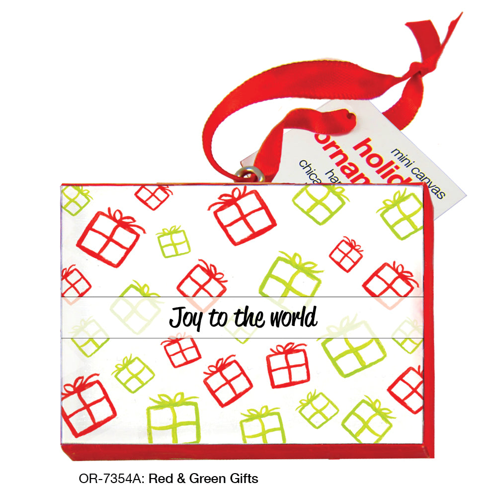 Red & Green Gifts, Ornament (OR-7354A)