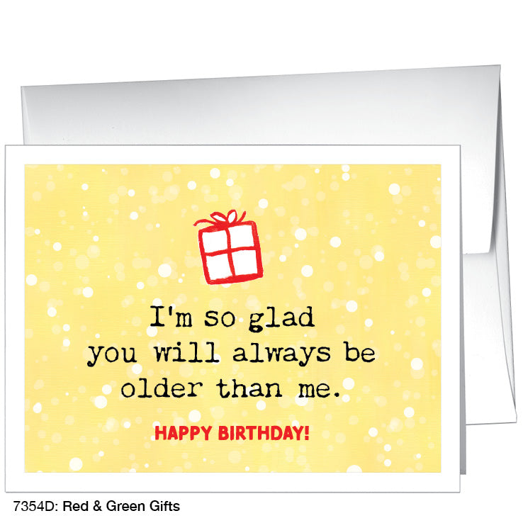 Red & Green Gifts, Greeting Card (7354D), A2 Card, printedcanvas.com