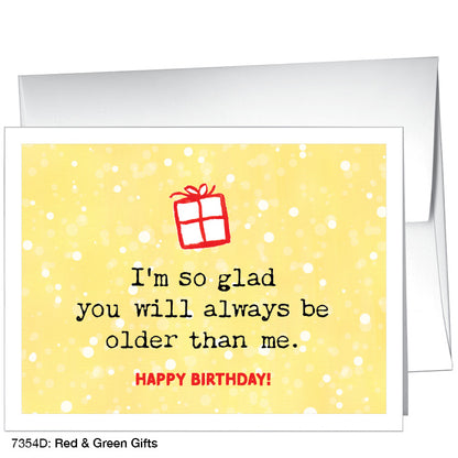 Red & Green Gifts, Greeting Card (7354D), A2 Card, printedcanvas.com