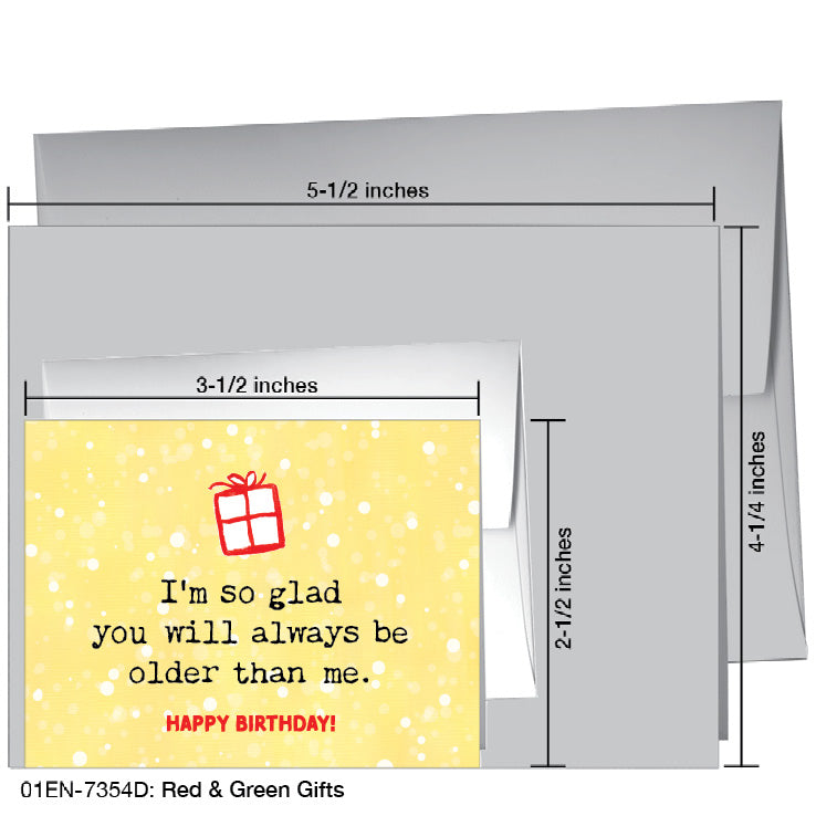 Red & Green Gifts, Greeting Card (7354D), Enclosure Card, printedcanvas.com
