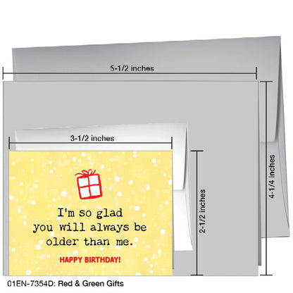 Red & Green Gifts, Greeting Card (7354D), Enclosure Card, printedcanvas.com
